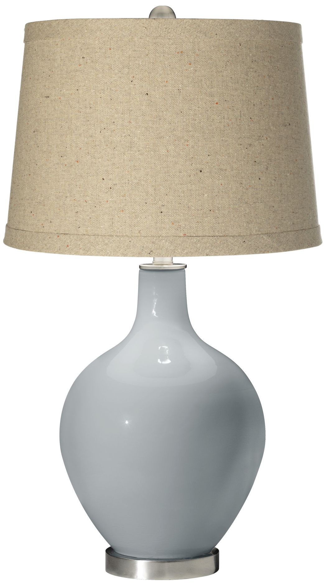 Uncertain Gray Oatmeal Linen Shade Ovo Table Lamp