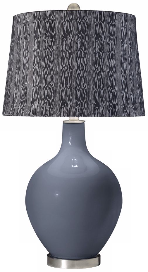 Granite Peak Wood Print Shade Ovo Table Lamp
