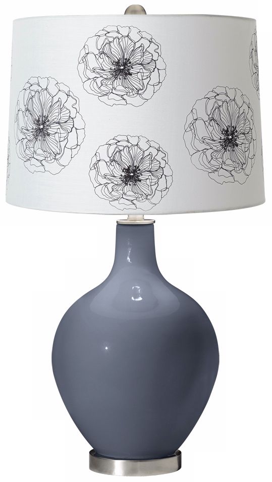Granite Peak Flower Graphic Shade Ovo Table Lamp
