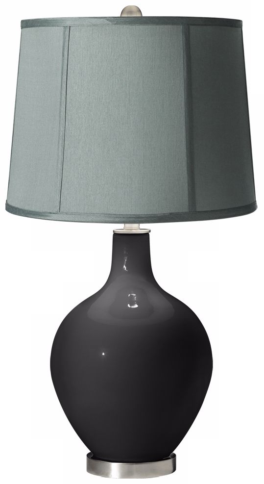 Tricorn Black Spa Blue Shade Ovo Table Lamp