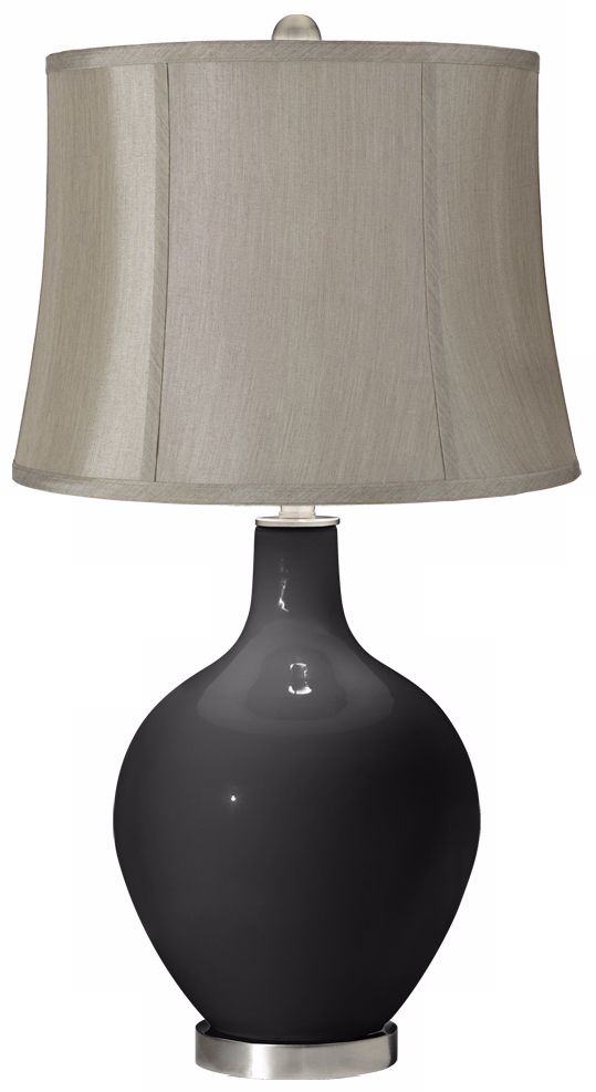 Tricorn Black Gray Shade Ovo Table Lamp