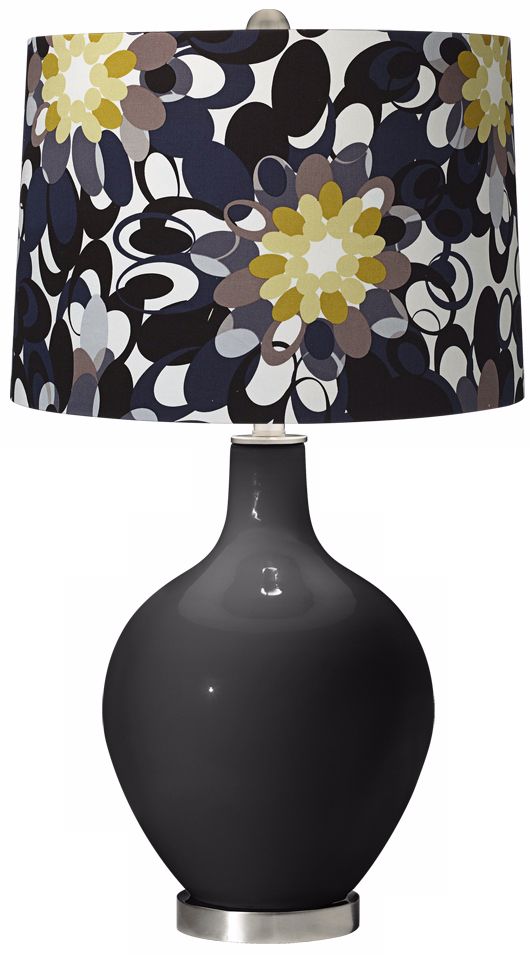Tricorn Black Black and Olive Ovo Table Lamp
