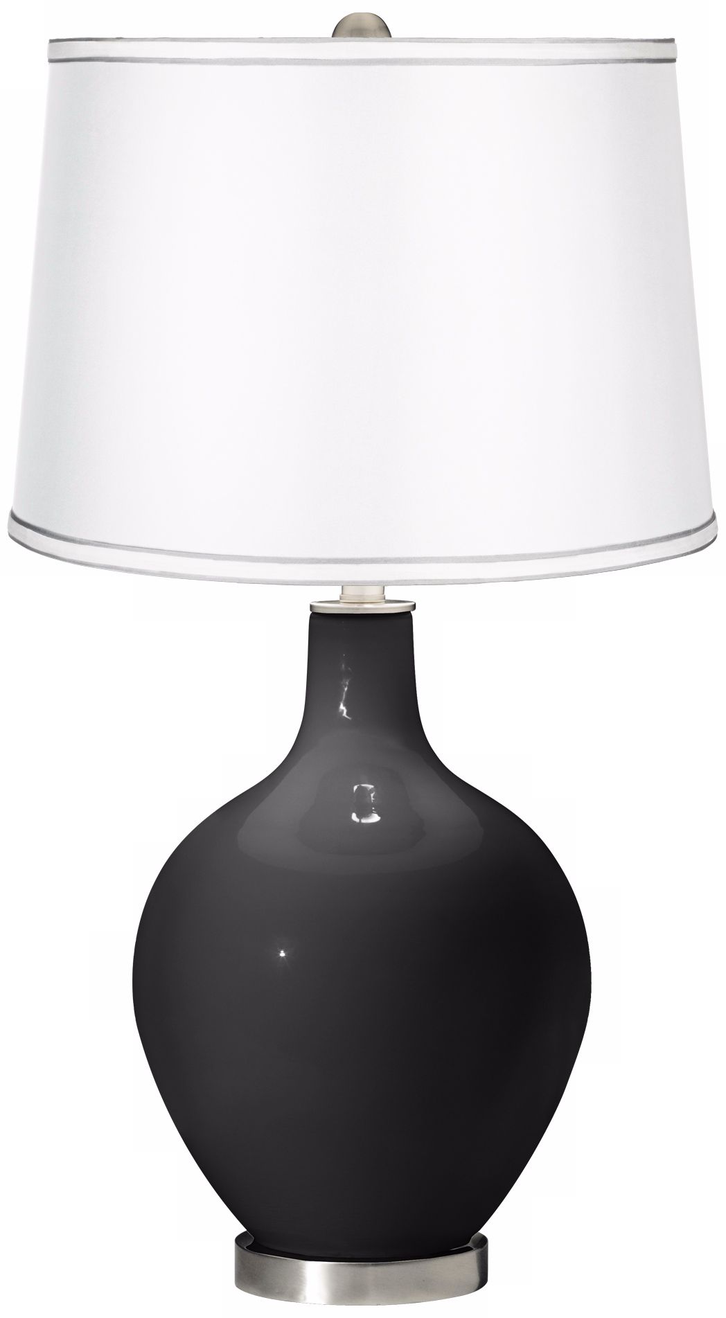 Tricorn Black - Satin White Shade Ovo Table Lamp