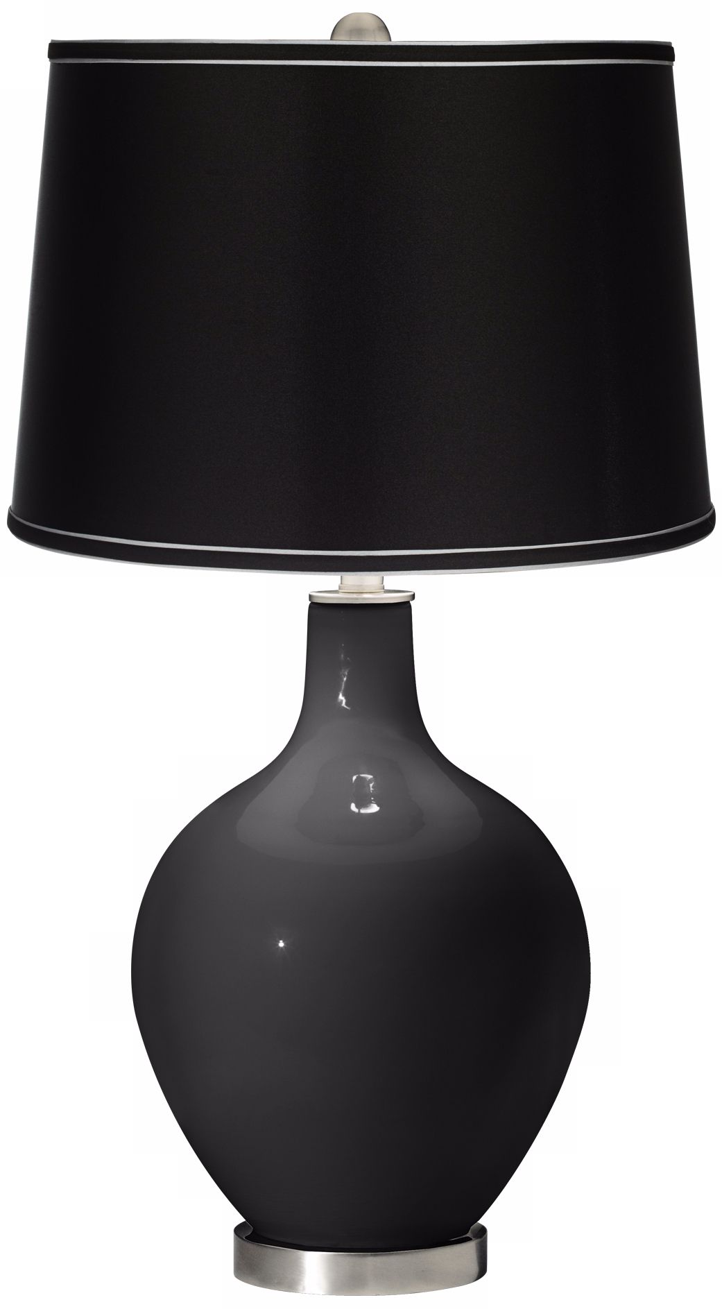 Tricorn Black - Satin Black Shade Ovo Table Lamp