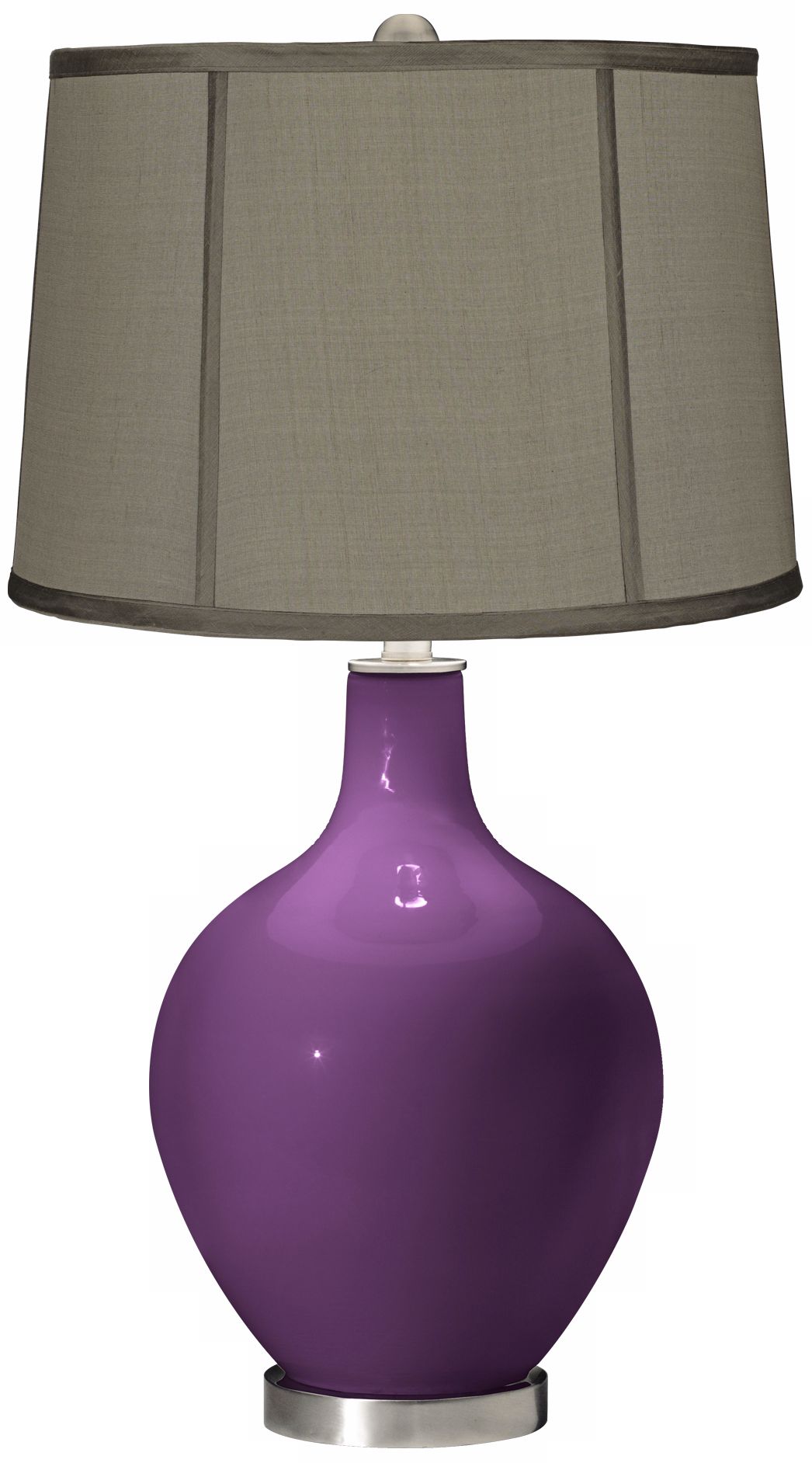 Kimono Violet Gray Dupioni Silk Shade Ovo Table Lamp