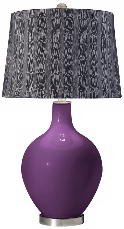 Kimono Violet Wood Print Shade Ovo Table Lamp