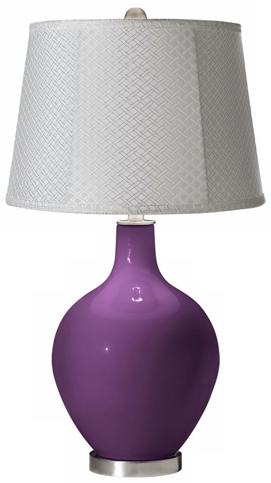 Kimono Violet White Lattice Ovo Table Lamp