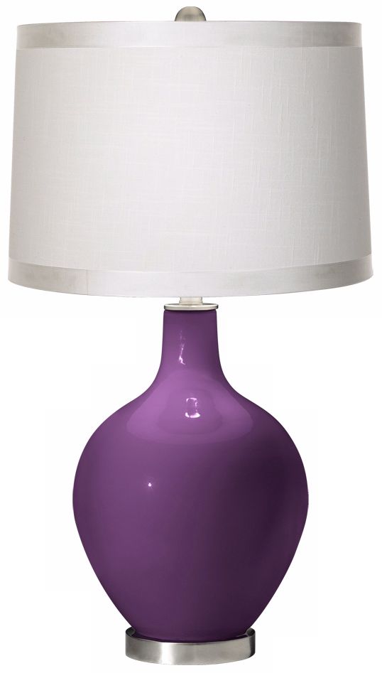 Kimono Violet White Drum Shade Ovo Table Lamp