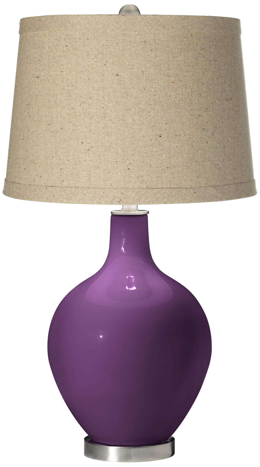 Kimono Violet Oatmeal Linen Shade Ovo Table Lamp