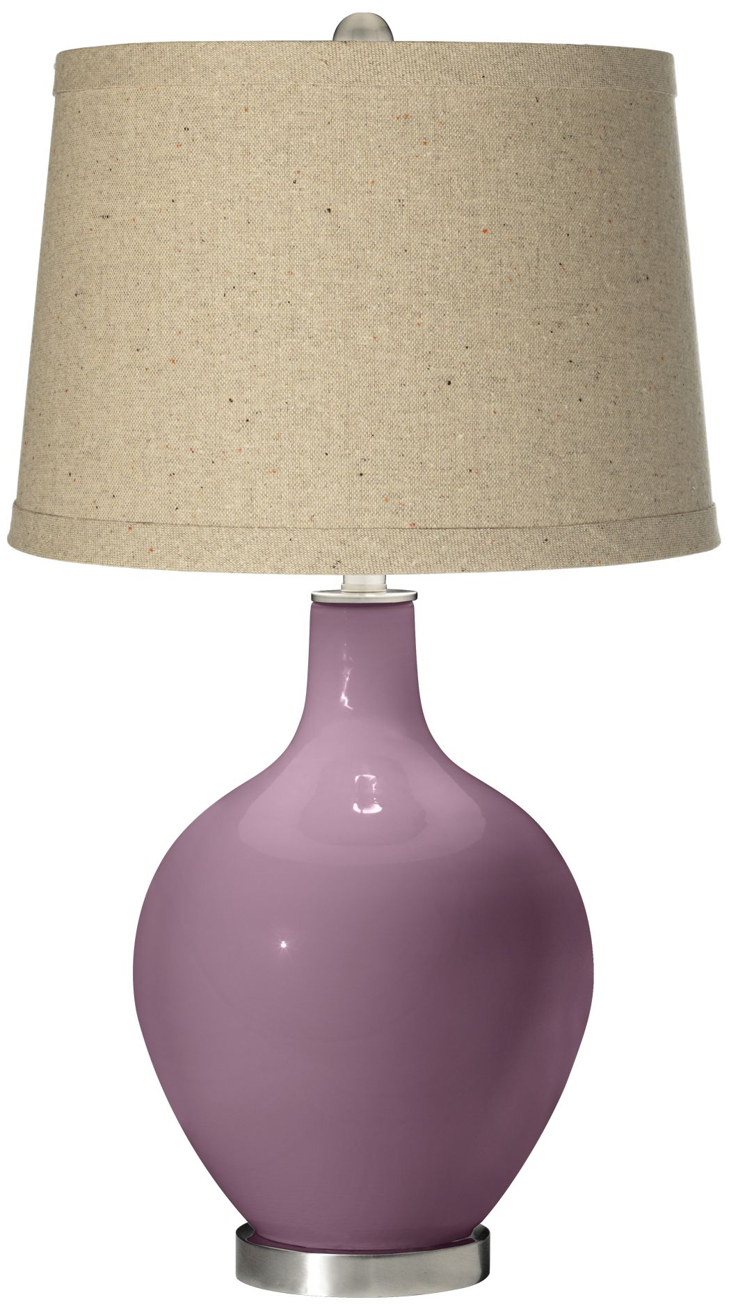 Plum Dandy Oatmeal Linen Shade Ovo Table Lamp