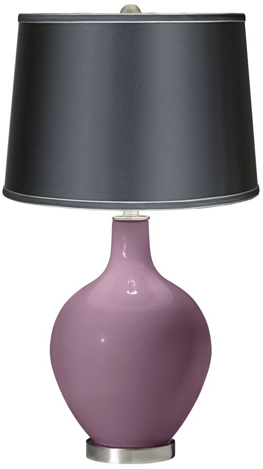 Plum Dandy - Satin Dark Gray Shade Ovo Table Lamp