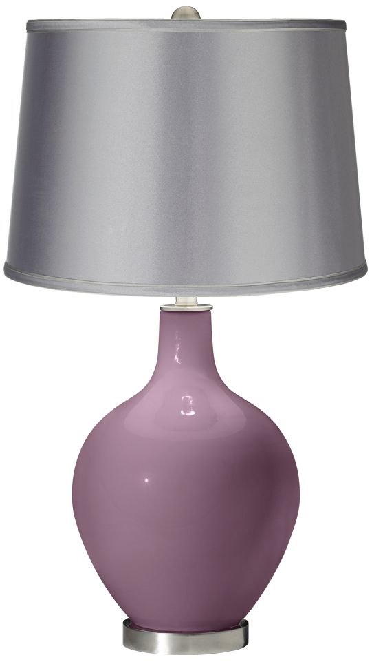 Plum Dandy - Satin Light Gray Shade Ovo Table Lamp