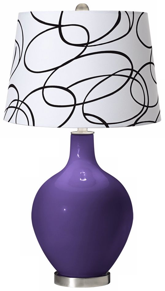Izmir Purple Squiggle Shade Ovo Table Lamp