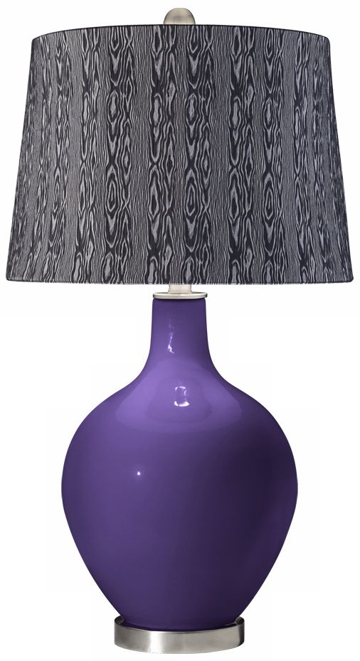 Izmir Purple Wood Print Shade Ovo Table Lamp