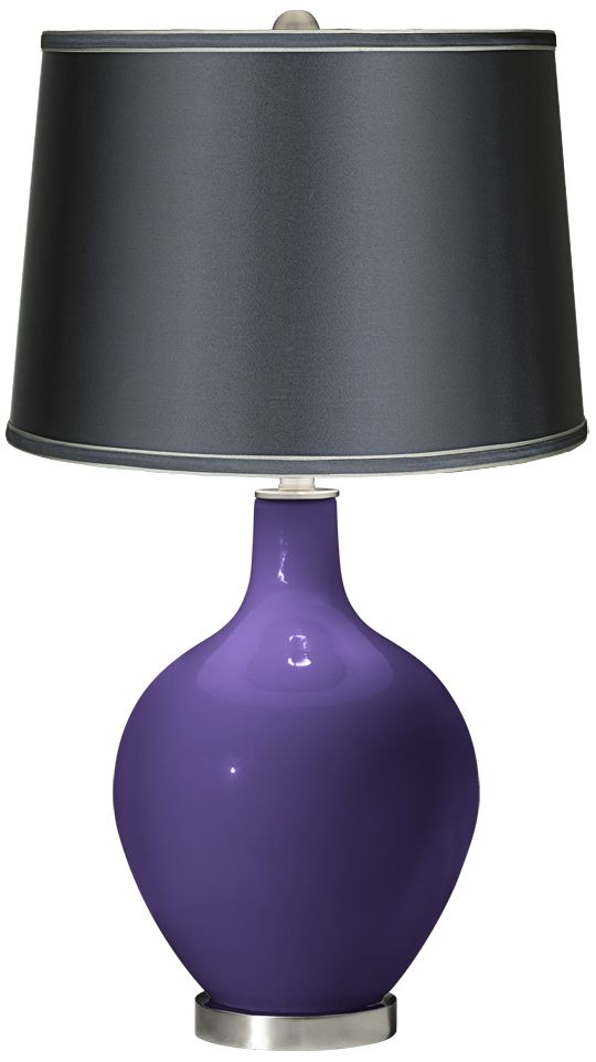 Izmir Purple - Satin Dark Gray Shade Ovo Table Lamp