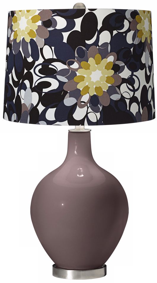 Deepest Mauve Black and Olive Ovo Table Lamp