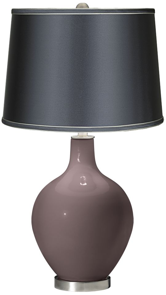 Deepest Mauve - Satin Dark Gray Shade Ovo Table Lamp