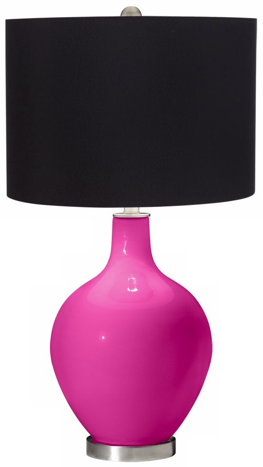 Fuchsia Black Shade Ovo Table Lamp