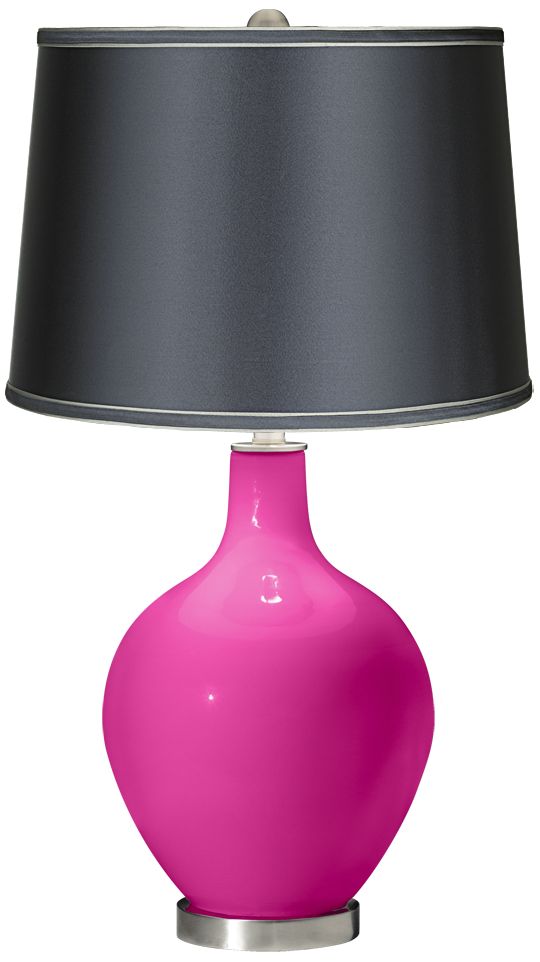 Fuchsia - Satin Dark Gray Shade Ovo Table Lamp