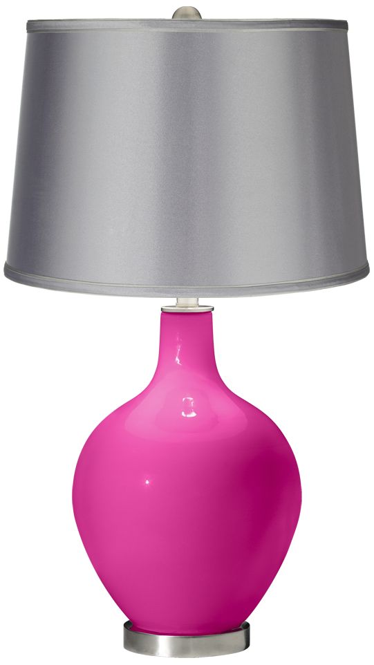 Fuchsia - Satin Light Gray Shade Ovo Table Lamp