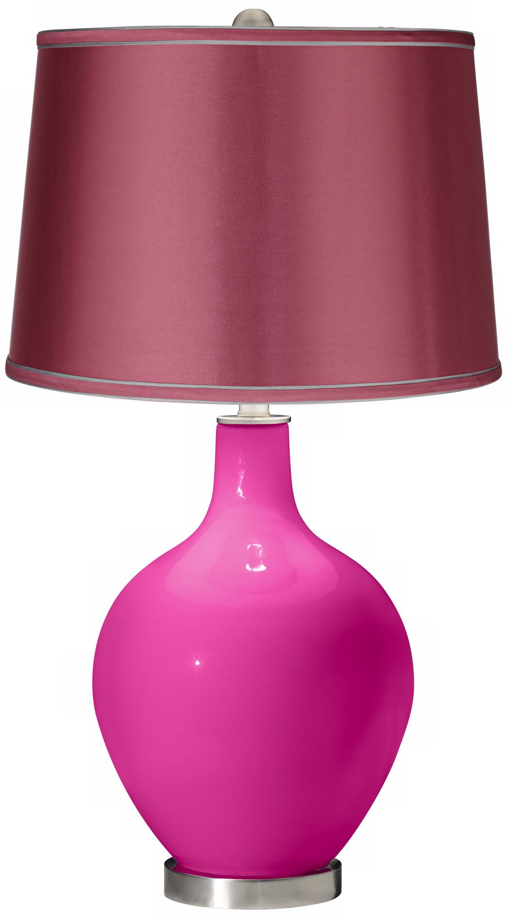 Fuchsia - Satin Pink Shade Ovo Table Lamp
