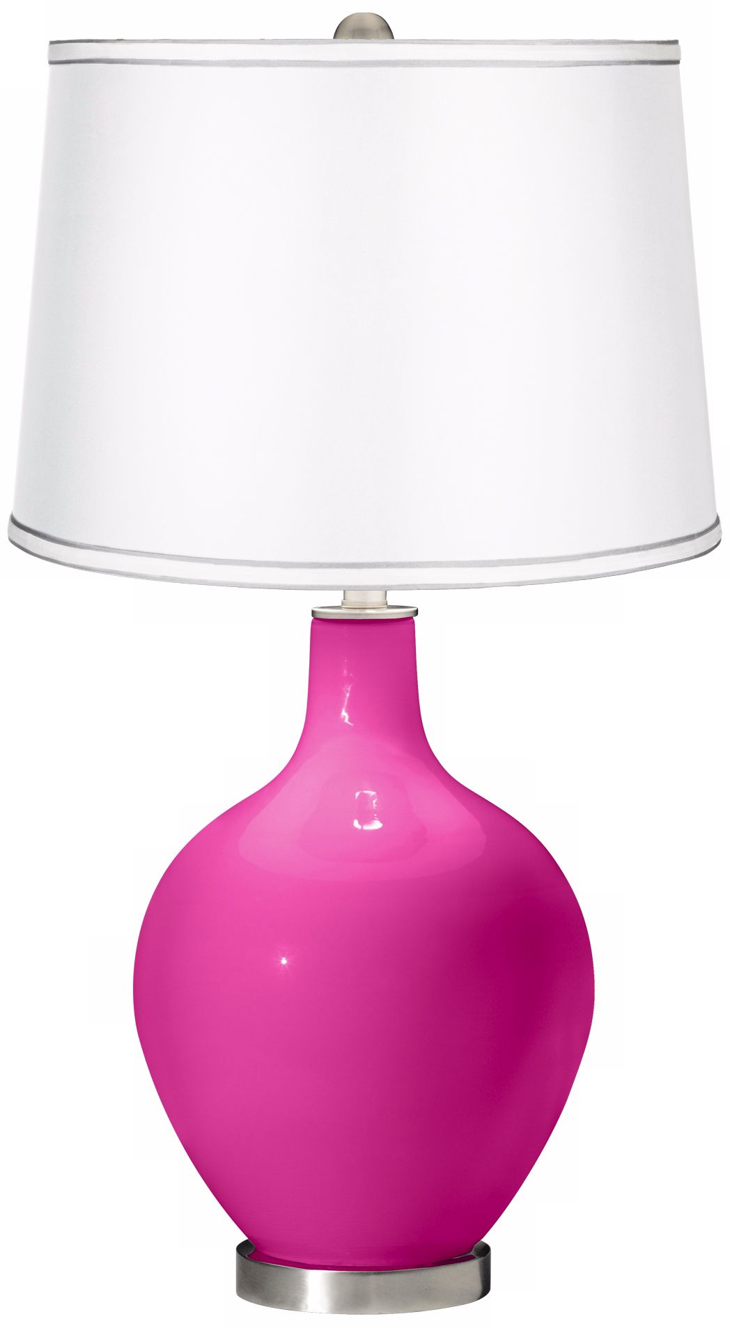 Fuchsia - Satin White Shade Ovo Table Lamp