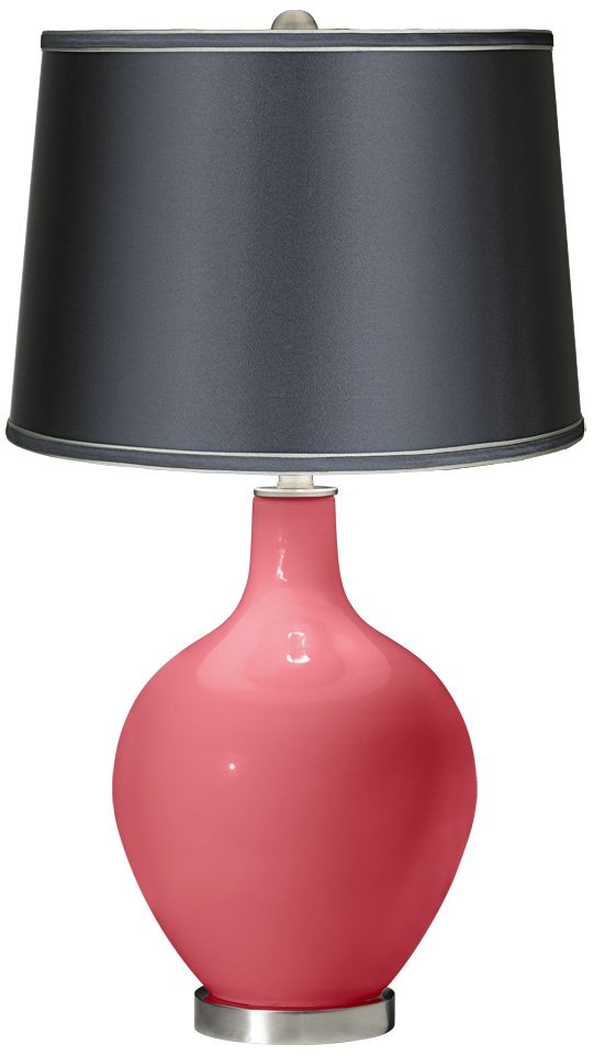 Rose - Satin Dark Gray Shade Ovo Table Lamp