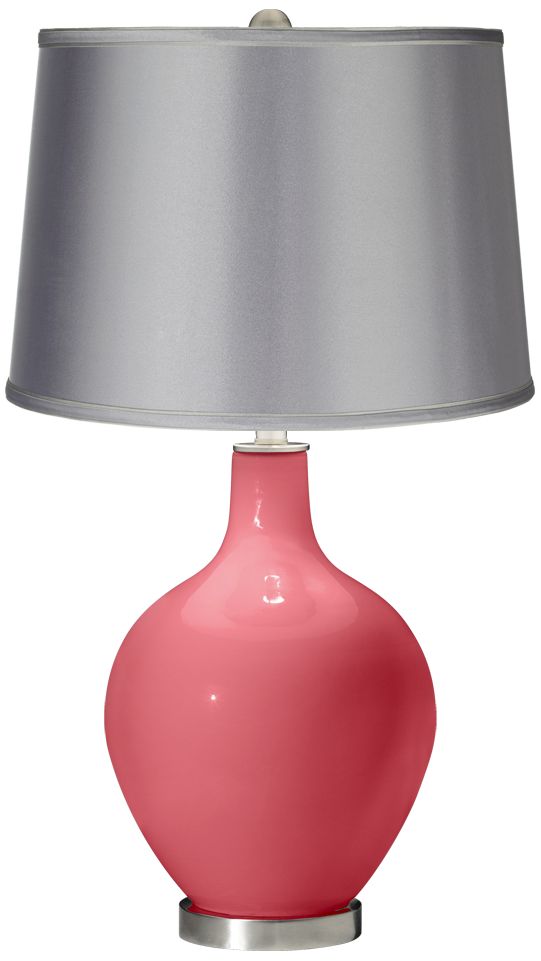 Rose - Satin Light Gray Shade Ovo Table Lamp