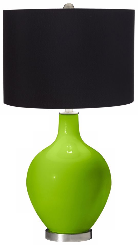 Neon Green Black Shade Ovo Table Lamp