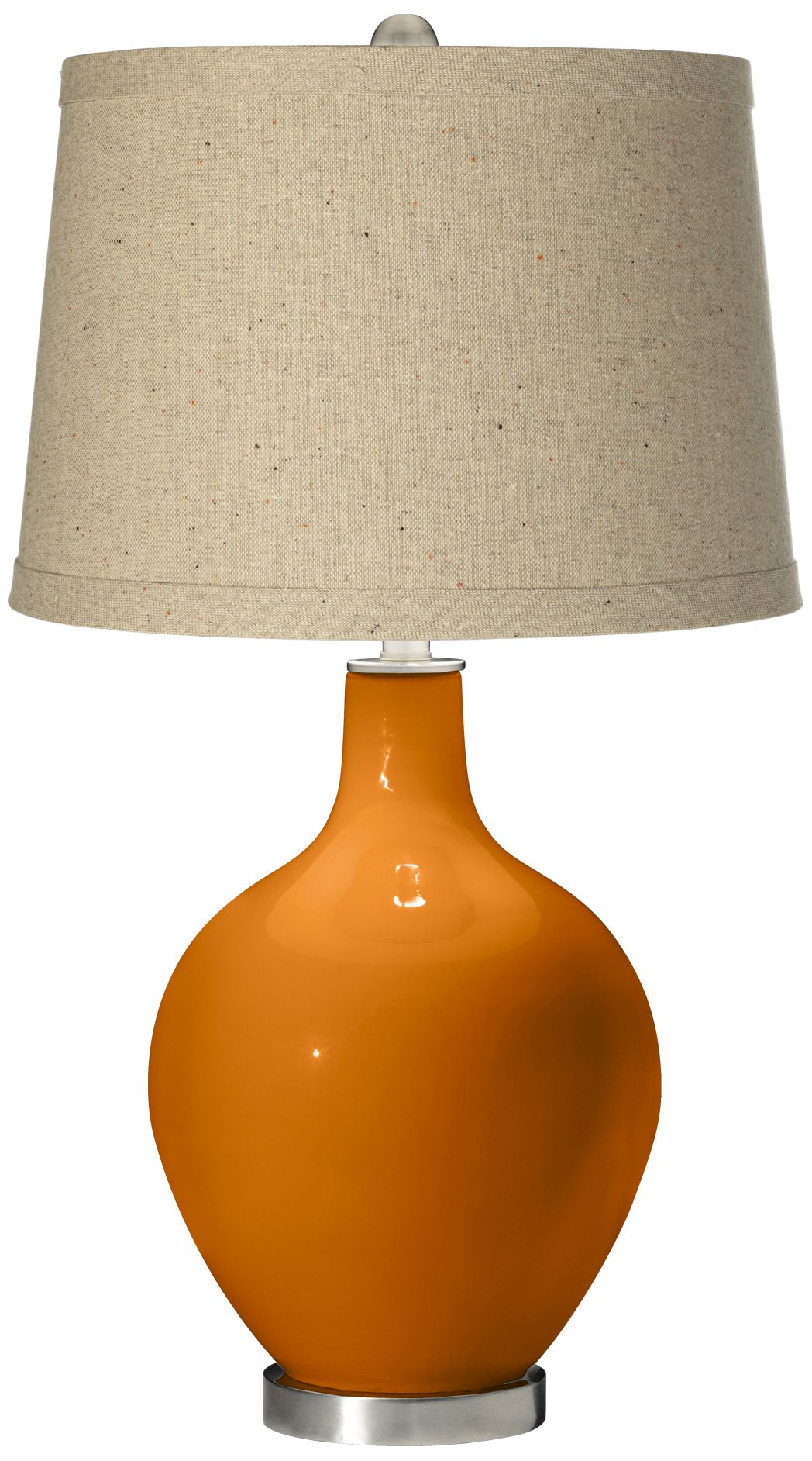 Cinnamon Spice Oatmeal Linen Shade Ovo Table Lamp