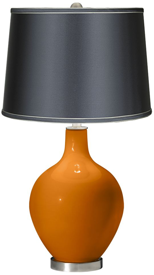 Cinnamon Spice - Satin Dark Gray Shade Ovo Table Lamp