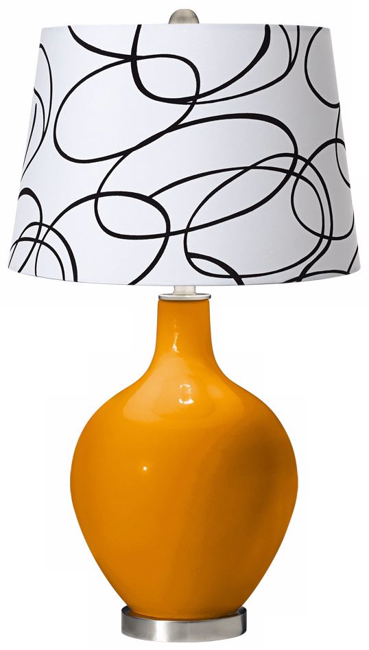 Mango Squiggle Shade Ovo Table Lamp