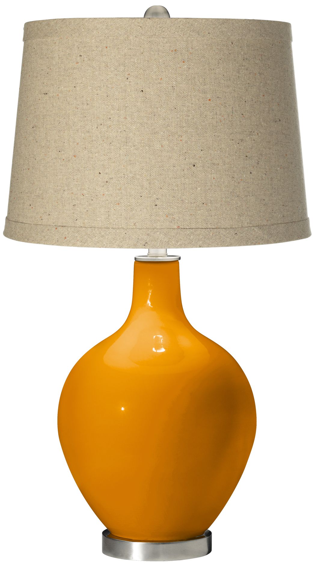 Mango Oatmeal Linen Shade Ovo Table Lamp