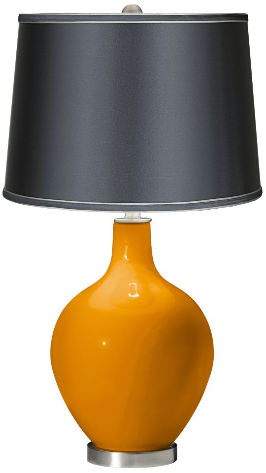 Mango - Satin Dark Gray Shade Ovo Table Lamp