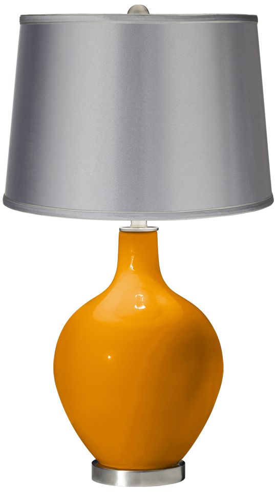 Mango - Satin Light Gray Shade Ovo Table Lamp