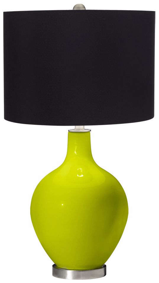 Pastel Green Black Shade Ovo Table Lamp