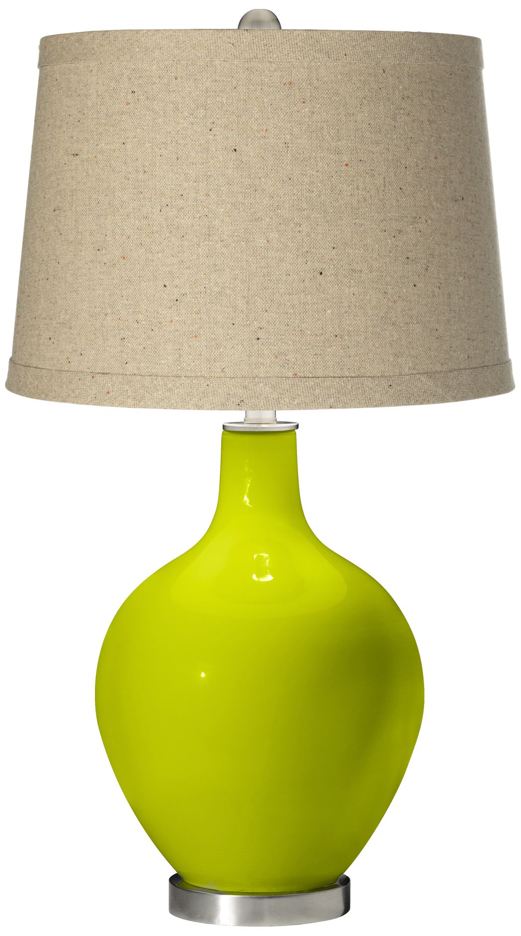 Pastel Green Oatmeal Linen Shade Ovo Table Lamp