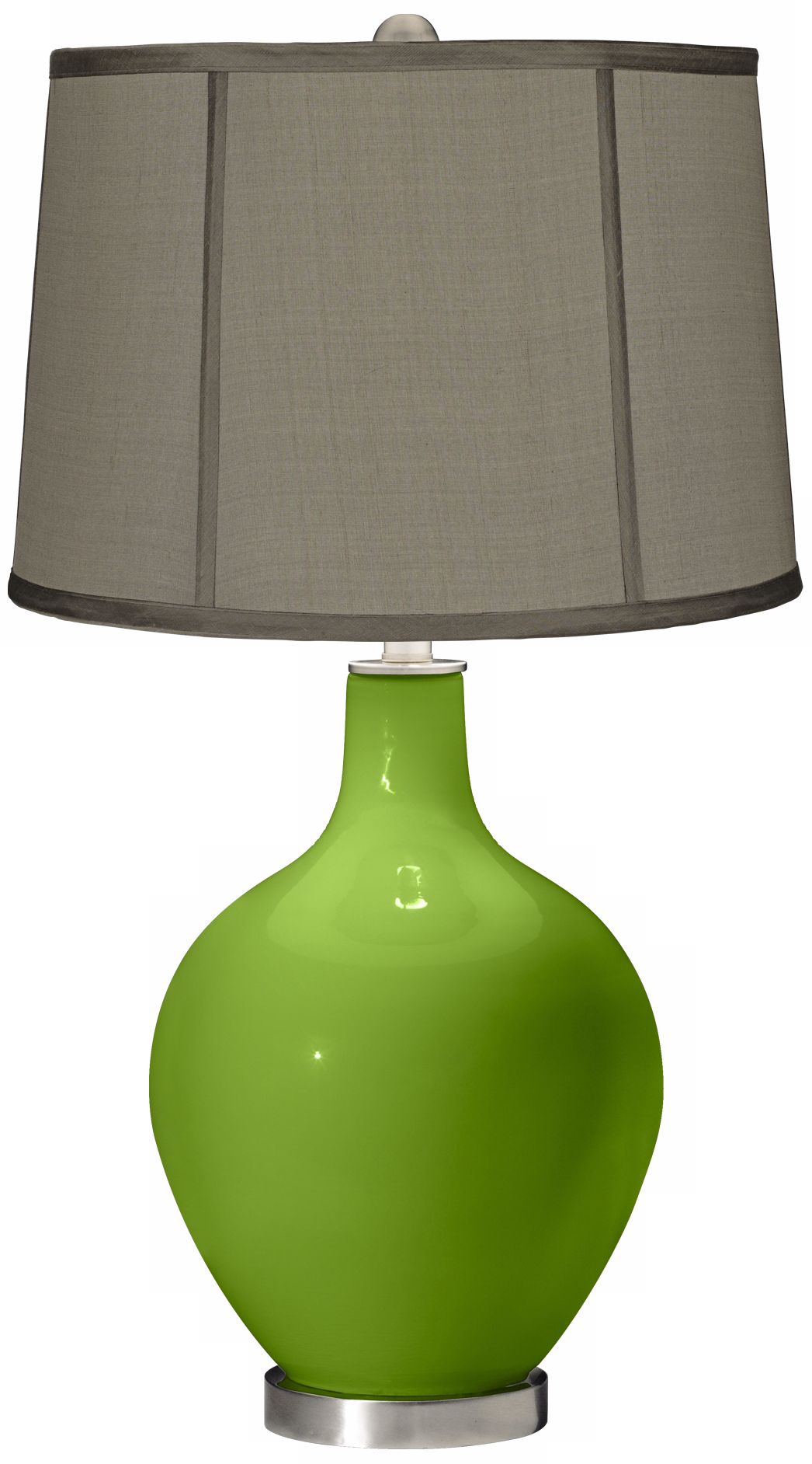 Rosemary Green Gray Dupioni Silk Shade Ovo Table Lamp