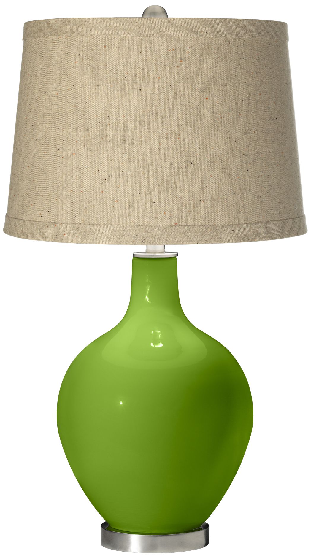 Rosemary Green Oatmeal Linen Shade Ovo Table Lamp