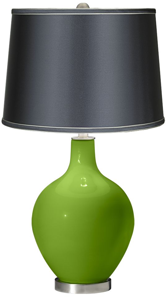 Rosemary Green - Satin Dark Gray Shade Ovo Table Lamp
