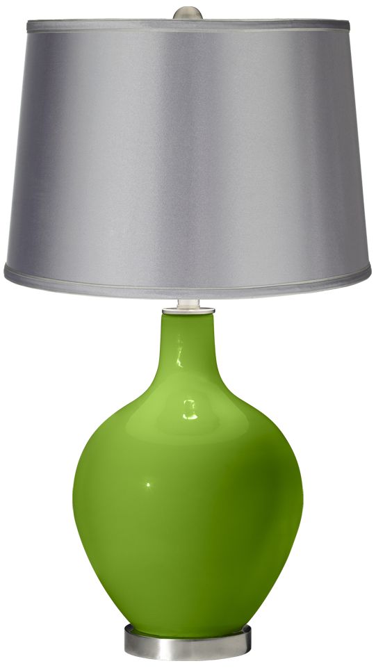 Rosemary Green - Satin Light Gray Shade Ovo Table Lamp