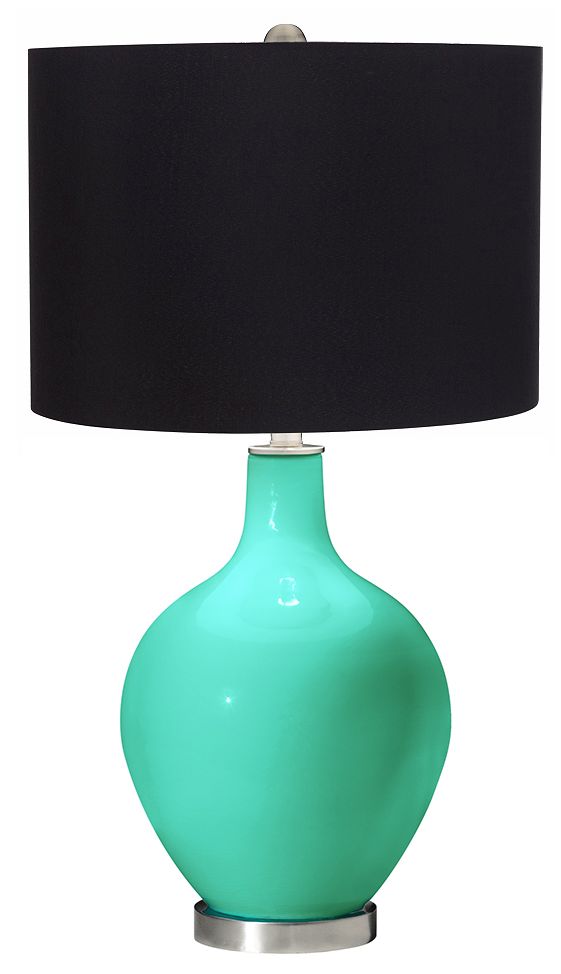 Turquoise Black Shade Ovo Table Lamp