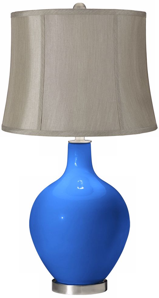 Royal Blue Gray Shade Ovo Table Lamp
