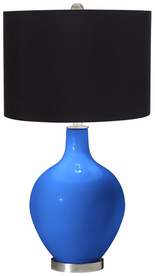 Royal Blue Black Shade Ovo Table Lamp