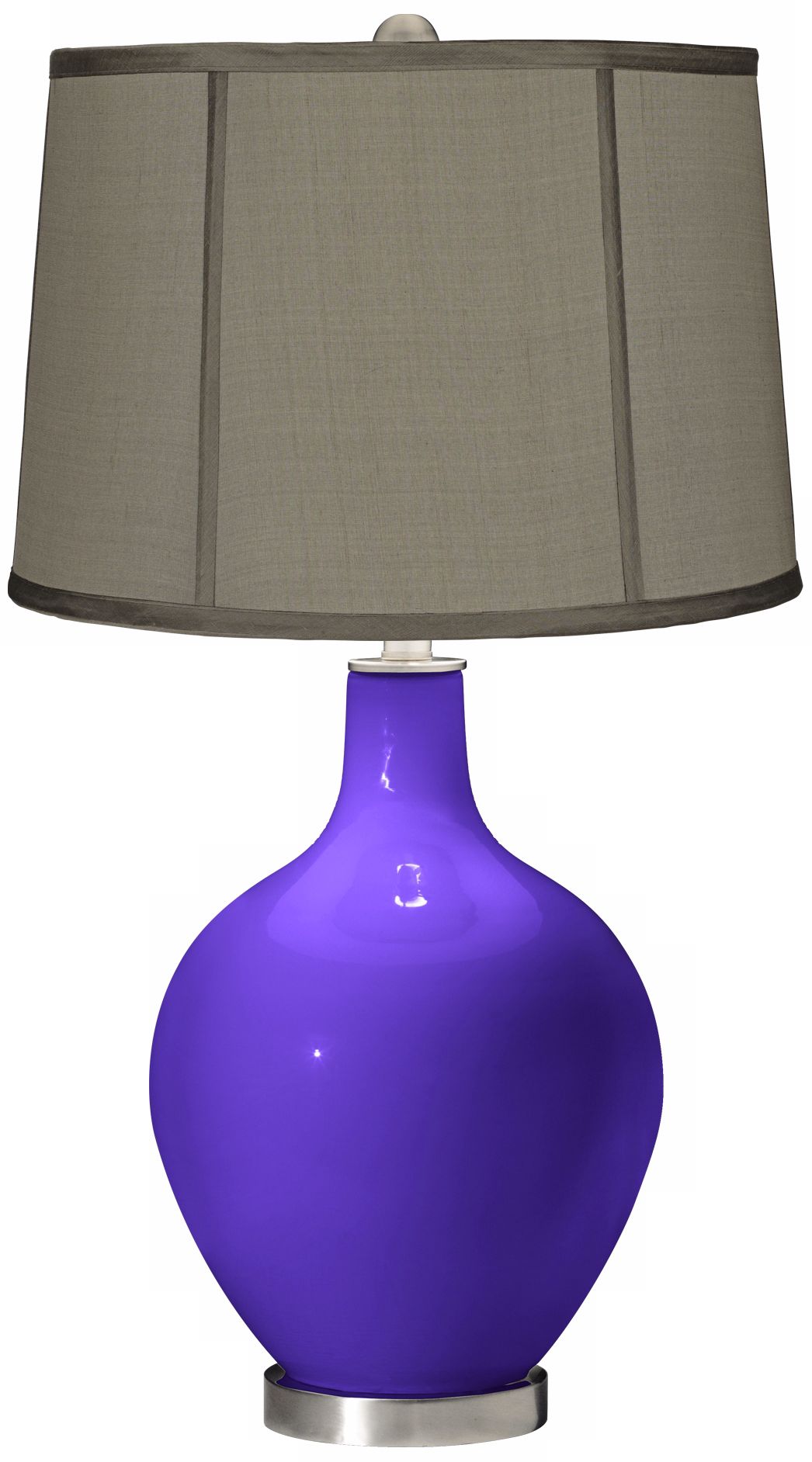 Violet Gray Dupioni Silk Shade Ovo Table Lamp