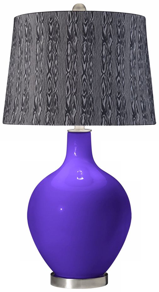Violet Wood Print Shade Ovo Table Lamp