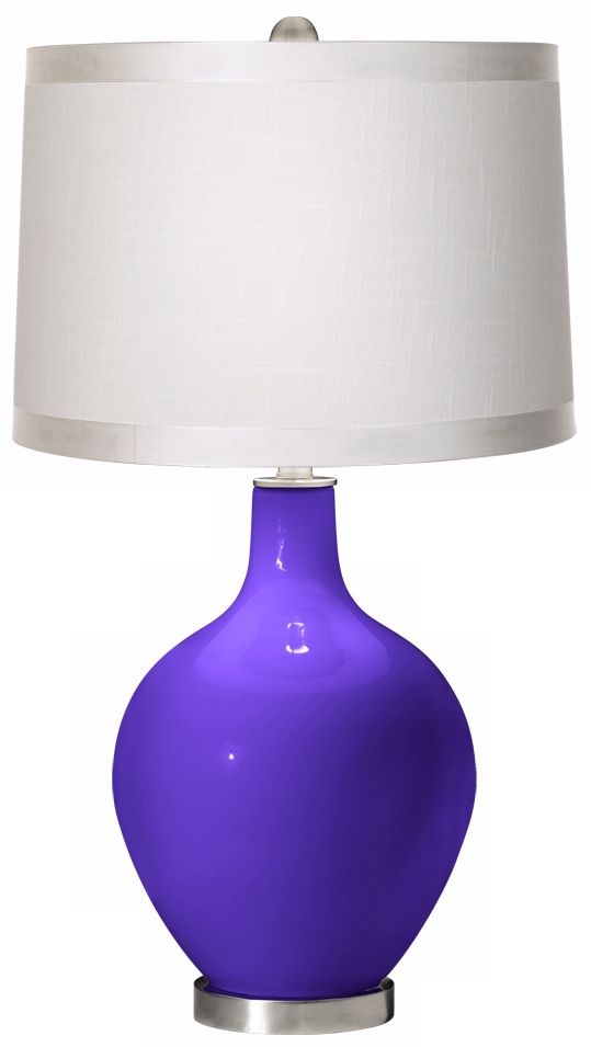 Violet White Drum Shade Ovo Table Lamp