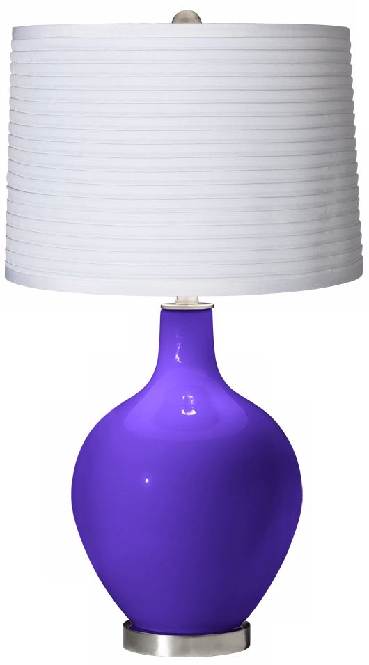 Violet White Pleated Shade Ovo Table Lamp