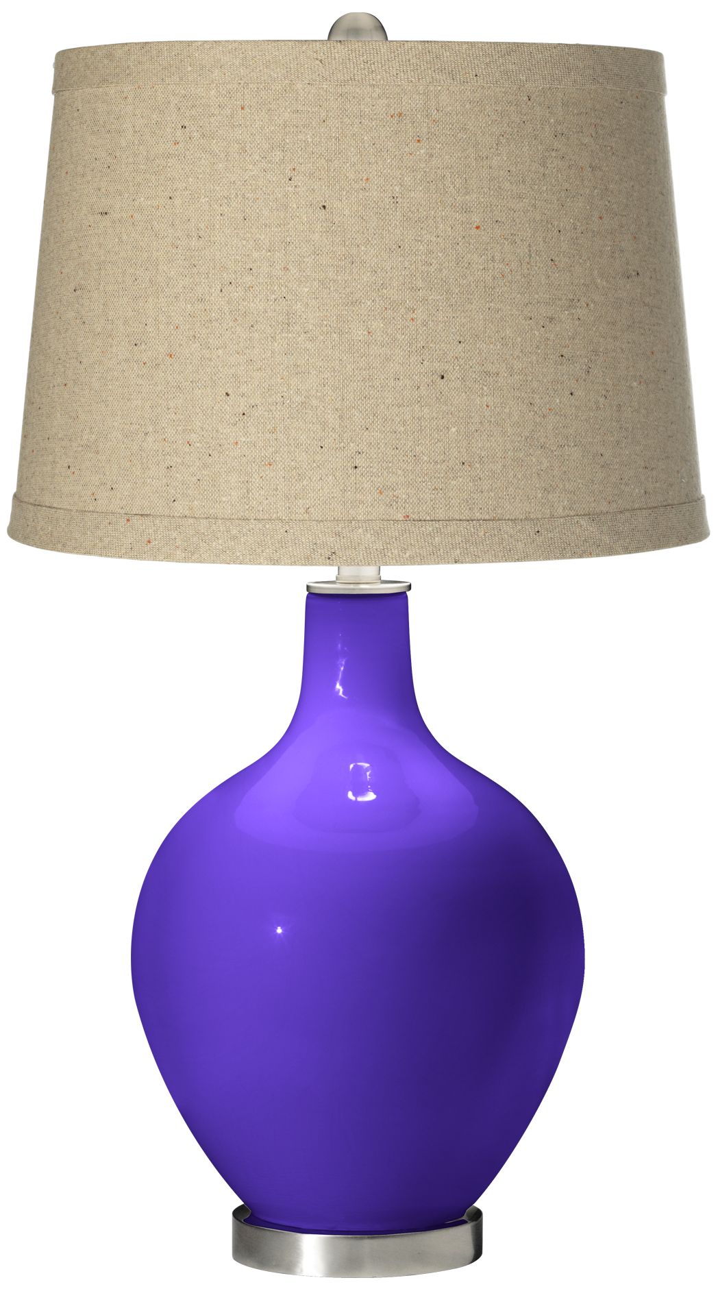 Violet Oatmeal Linen Shade Ovo Table Lamp