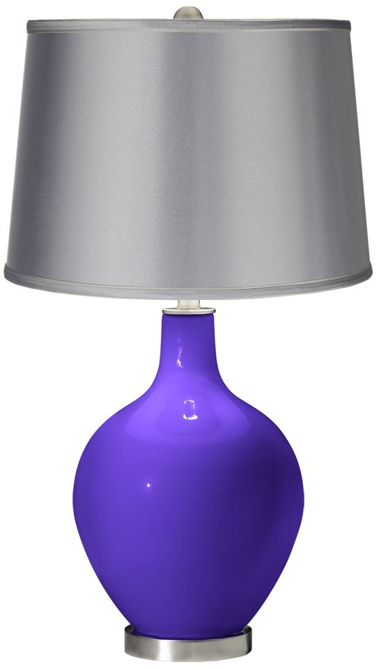 Violet - Satin Light Gray Shade Ovo Table Lamp